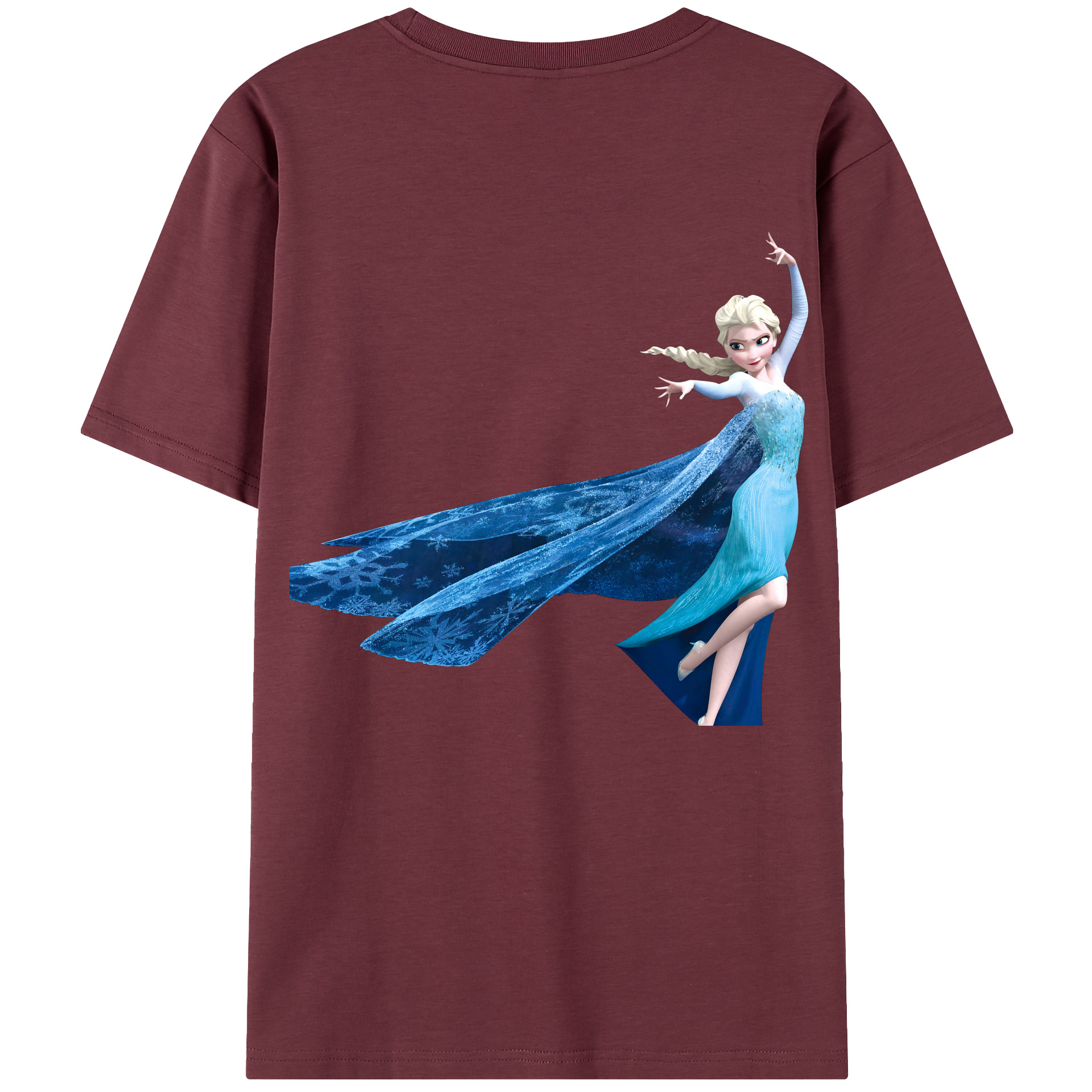（画像用） アナと雪の女王 アンナ エルサ Frozen Anna Elsa 綿100％半袖Tシャツ（背面プリント）